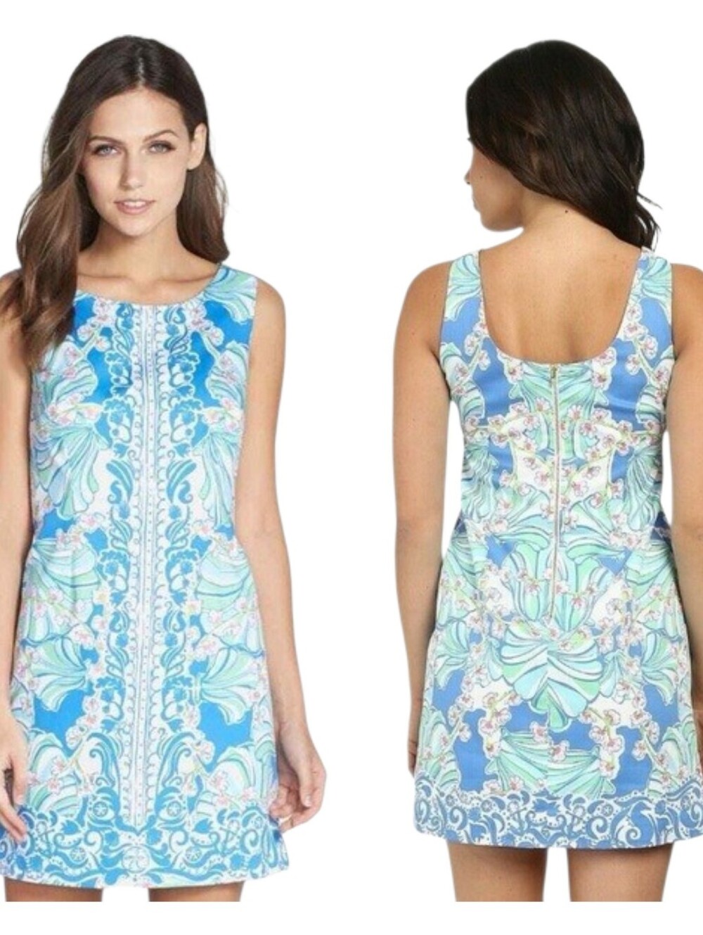 Lilly Pulitzer NWT Cathy Shift Dress Size 10 in Bay Blue 100% Cotton Retail $188